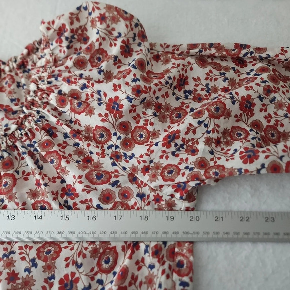 Xirena Dalyn Silk Cotton Blend Floral Tiered Dress in Red Spark - Picture 6 of 7